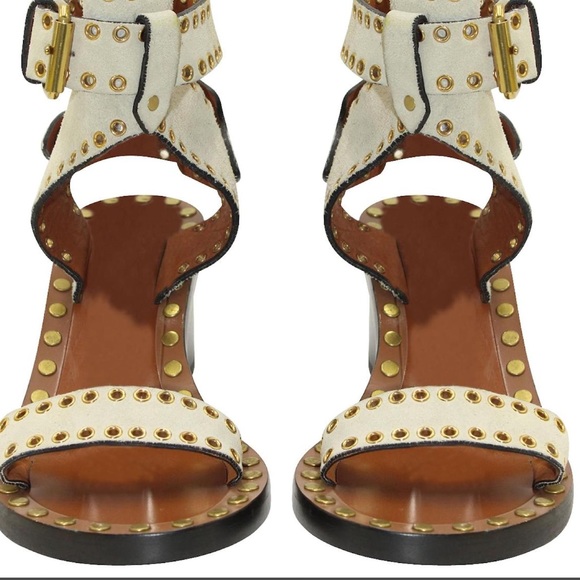Isabel Marant Jaeryn Ivory suede sandals, size 37 or US 7. - Picture 3 of 14